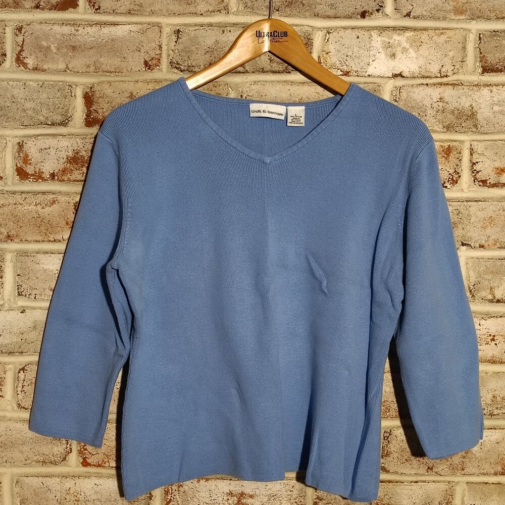 Croft & Barrow Periwinkle Blue 3/4 sleeve Sweater - Large